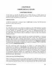 Investments & Securities Chapter 29 Credit Default Swaps Summary This Describe The Different Types Cds