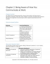 Business Communication Chapter 2 Being Aware How You Communicate Work Context This Discusses