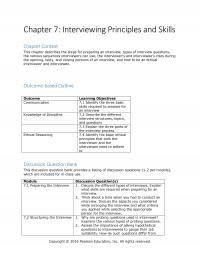 Business Communication Chapter 7 Interviewing Principles And Skills Context This Describes The Steps