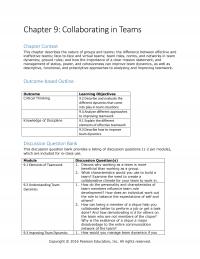 Business Communication Chapter 9 Collaborating Teams Context This Describes The Nature Groups And