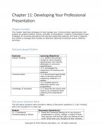 Business Communication Chapter 11 Developing Your Professional Presentation Context This Describes Strategies Help