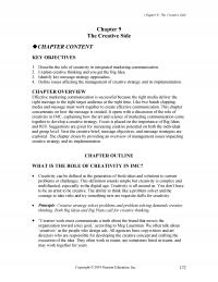 Marketing Chapter 9 The Creative Side The Creative Side Content Key Objectives