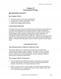 Marketing Chapter 10 Promotional Writing Promotional Writing Content Key Objectives Describe The