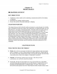 Marketing Chapter 12 Media Basics Media Basics Content Key Objectives Explain How