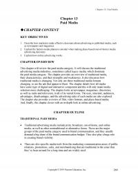 Marketing Chapter 13 Paid Media Paid Media Content Key Objectives Describe How