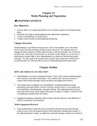 Marketing Chapter 15 Media Planning And Negotiation Media Planning And Negotiation Content