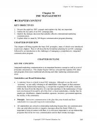 Marketing Chapter 16 Imc Management Imc Management Content Key Objectives Discuss The