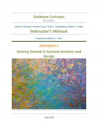 Database Storage & Design Appendix F Database Concepts Edition David Kroenke David Auer Scott Vandenberg Robert Yoder Instructors
