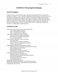 Business Communication Chapter 8 Writing Negative Messages Writing Negative Messages Summary Focuses Writing