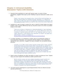 Software Design & Engineering Chapter 2 Universal Usability Discussion Topics With Answers Describe Three Populations Users With