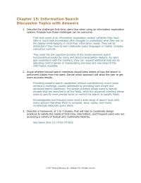 Software Design & Engineering Chapter 15 Information Search Discussion Topics With Answers Describe The Challenges First time Users