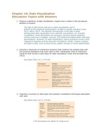 Software Design & Engineering Chapter 16 Data Visualization Discussion Topics With Answers Produce Definition Data Visualization Explain