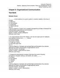 Business Communication Dainton4e_TB09 Instructor Resource Dainton Applying Communication Theory For Professional Life Sage Publishing