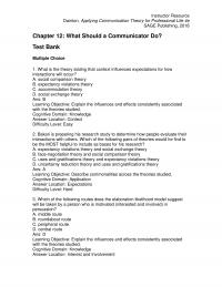 Business Communication Dainton4e_TB12 Instructor Resource Dainton Applying Communication Theory For Professional Life Sage Publishing
