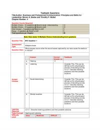 Business Communication Chapter 4 Testbank Questions Titleauthor Business And Professional Communication Principles And Skills For Leadership