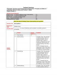 Business Communication Chapter 5 Testbank Questions Titleauthor Business And Professional Communication Principles And Skills For Leadership