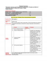 Business Communication Chapter 7 Testbank Questions Titleauthor Business And Professional Communication Principles And Skills For Leadership