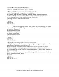 Marketing Chapter 1 Marketing Management Kotlerkeller Defining Marketing For The Century Which The Following
