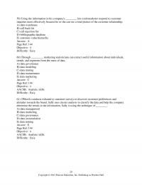 Marketing Chapter 5 Using The Information His Companys Lets Telemarketer Respond Customer Inquiries More Effectively