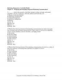 Marketing Chapter 17 Marketing Management Kotlerkeller Designing And Managing Integrated Marketing Communications Refers The