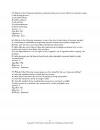 Marketing Chapter 17 Which The Following Marketing Communications Tools Most Effective The Later Stages The