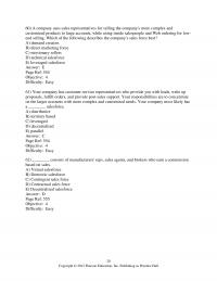 Marketing Chapter 19 Company Uses Sales Representatives For Selling The Companys More Complex And Customized