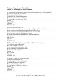 Marketing Chapter 20 Marketing Management Kotlerkeller Introducing New Market Offerings Which The Following Most