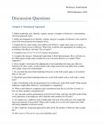 Communications DQ Northouse Leadership Sage Publications Discussion Questions Situational Approach Define Leadership Style