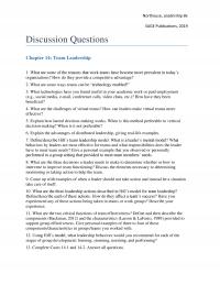 Communications DQ Northouse Leadership Sage Publications Discussion Questions Team Leadership What Are Some