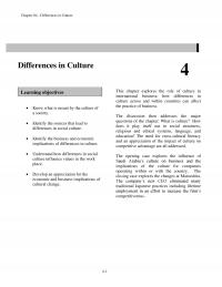 International Business Chapter 4 Differences Culture Differences Culture Learning Objectives This Explores The Role