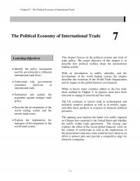 International Business Chapter 7 The Political Economy International Trade The Political Economy International Trade Learning