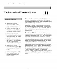 International Business Chapter 11 The International Monetary System The International Monetary System Learning Objectives This