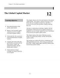 International Business Chapter 12 The Global Capital Market The Global Capital Market Learning Objectives This
