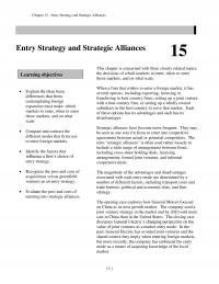 International Business Chapter 15 Entry Strategy And Strategic Alliances Entry Strategy And Strategic Alliances This