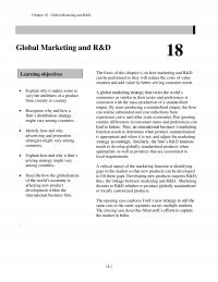 International Business Chapter 18 Global Marketing And Rampd Global Marketing And Rampd Learning Objectives The