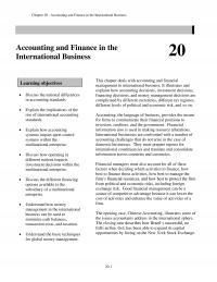 International Business Chapter 20 Accounting And Finance The International Business Accounting And Finance The International