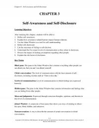 Human Resources Chapter 3 Selfawareness And Selfdisclosure Selfawareness And Selfdisclosure Learning Objectives After Studying