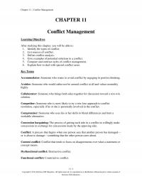 Human Resources Chapter 11 Conflict Management Conflict Management Learning Objectives After Studying This