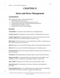 Human Resources Chapter 12 Stress And Stress Management Stress And Stress Management Learning Objective