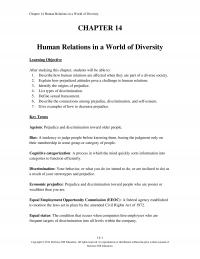 Human Resources Chapter 14 Human Relations World Diversity Human Relations World Diversity Learning Objective