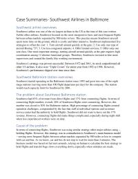 Southwest Airline Case Study Summary