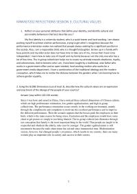 Mnmgt202 Reflections Cultural Values