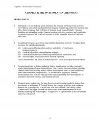 Investments & Securities Chapter 1 The Investment Environment The Investment Environment Problem Sets Ultimately True