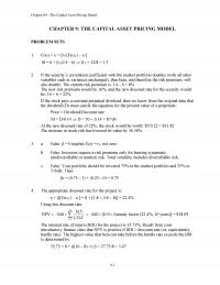 Investments & Securities Chapter 9 The Capital Asset Pricing Model The Capital Asset Pricing Model