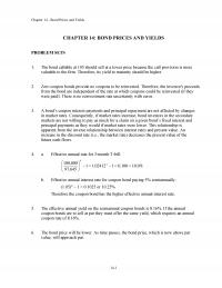Investments & Securities Chapter 14 Bond Prices And Yields Bond Prices And Yields Problem Sets