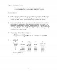 Investments & Securities Chapter 16 Managing Bond Portfolios Managing Bond Portfolios Problem Sets While True