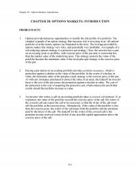 Investments & Securities Chapter 20 Options Markets Introduction Options Markets Introduction Problem Sets Options Provide