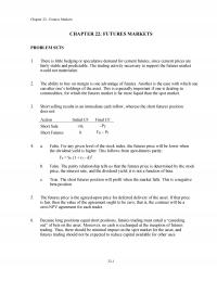 Investments & Securities Chapter 22 Futures Markets Futures Markets Problem Sets There Little Hedging Speculative
