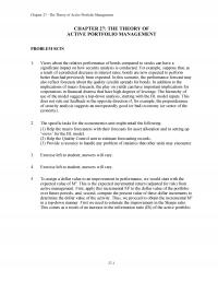 Investments & Securities Chapter 27 The Theory Active Portfolio Management The Theory Active Portfolio Management