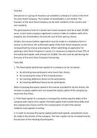 Task.legal Regulation Of Enterprise Activity